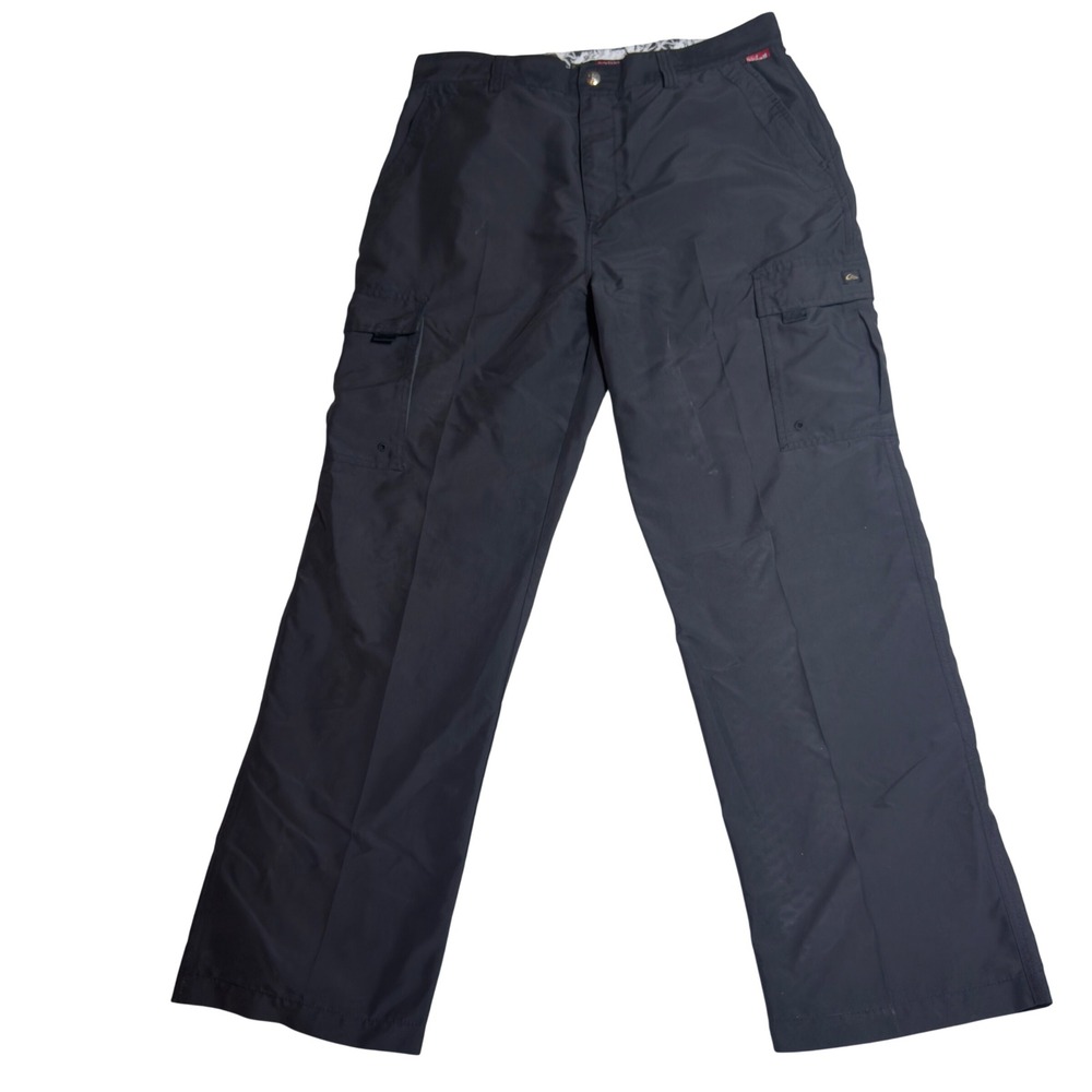 Quiksilver Mens Y2K Skate Cargo Pants Black Tech Trousers Size 36
